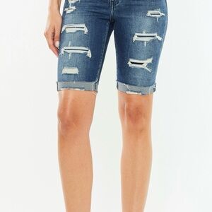 KanCan Blue Distressed Jean Shorts